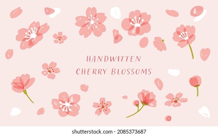 Background material of cherry blossoms blooming in spring