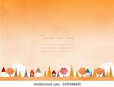 Background material of the cityscape of autumn