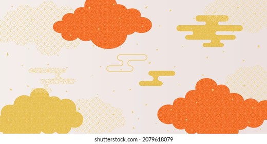 Background material of the cloud of New Year holidays.