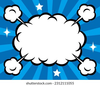 Background material with a cloud-shaped frame and concentrated lines. 