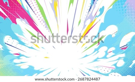 Background material of colorful smoke effect of landing impact_16:9