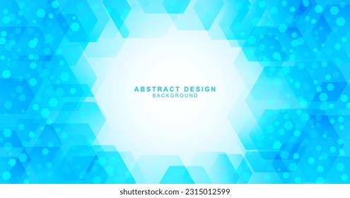 Background material in copy space combined with various hexagons, vector illustration