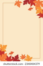 Background material designed with autumn leaves and nuts	