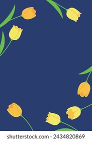 Background material designed with cute tulip flowers

