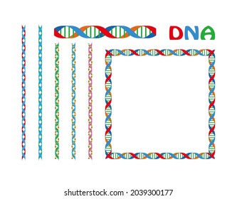Background material DNA gene design illustration, set of ruled lines and frames. vector