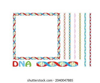 Background material DNA gene design illustration, set of ruled lines and frames. vector