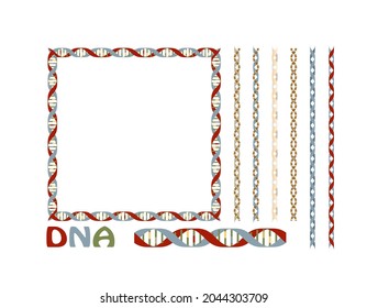 Background material DNA gene design illustration, set of ruled lines and frames. vector