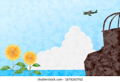 Background material: End of war anniversary image illustration, World War II, Japan