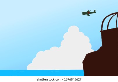 Background material: End of war anniversary image illustration, World War II, Japan