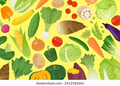 Background material full of vegetables