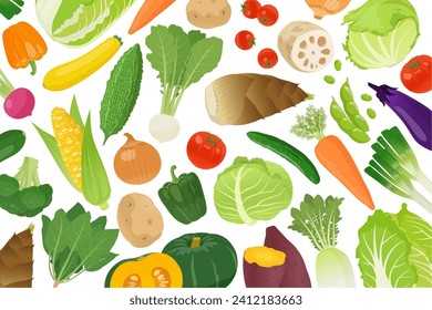 Background material full of vegetables