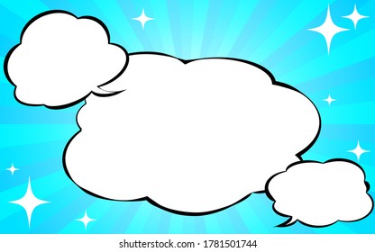 Background material: Illustration of glittering concentrated lines background and pop speech bubble