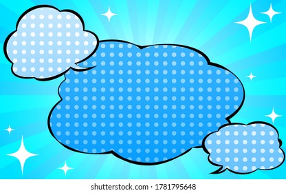 Background material: Illustration of glittering concentrated lines background and pop speech bubble