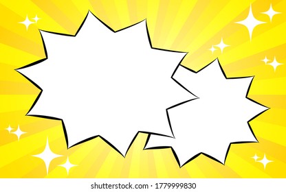 Background material: Illustration of glittering radiating concentrated line  background and pop speech bubble