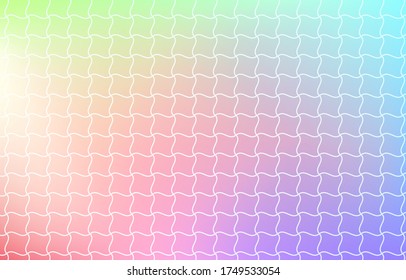 Background material: Illustration of pale rainbow gradation and Japanese pattern