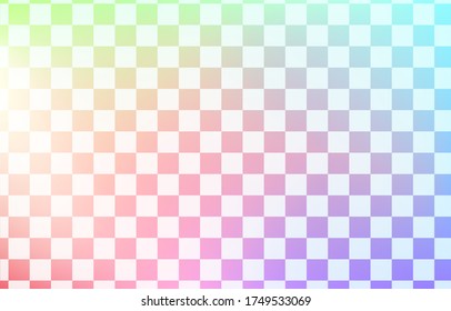 Background material: Illustration of pale rainbow gradation and Japanese pattern