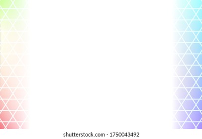 Background material: Illustration of pale rainbow gradation and Japanese pattern, soft atmosphere