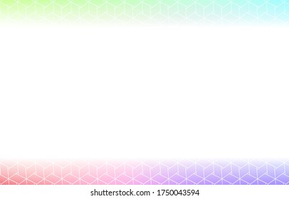 Background material: Illustration of pale rainbow gradation and Japanese pattern, soft atmosphere