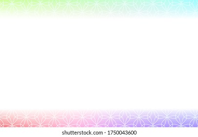 Hintergrundmaterial: Illustration von bleifreiem Regenbogen und japanischem Muster, sanfte Atmosphäre