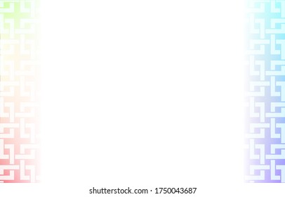 Background material: Illustration of pale rainbow gradation and Japanese pattern, soft atmosphere
