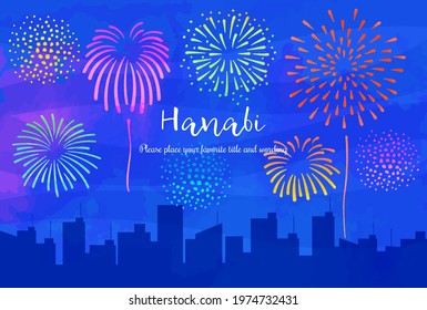 Background material for the image of a city with fireworks