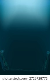 Background material with an image of the mysterious depths of the ocean where darkness spreads.