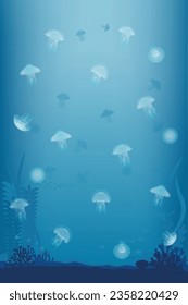 Background material of jellyfish floating in the sea. 　
Portrait