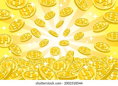 Background material for a large amount of dollar coin images