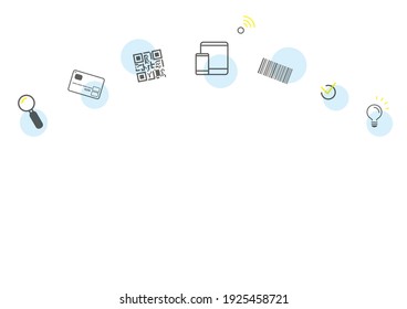 Background material made of icons with the image of cashless. Vector.