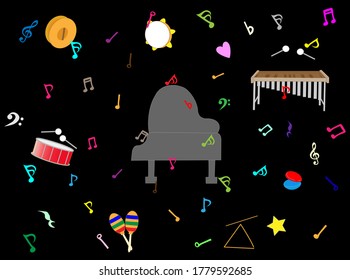 Background material for musical instruments.