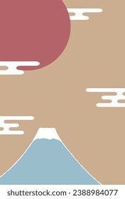 Material de antecedentes para tarjetas de Año Nuevo con ilustración del Monte Fuji