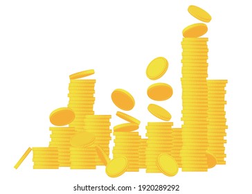 Background material of piled golden coins