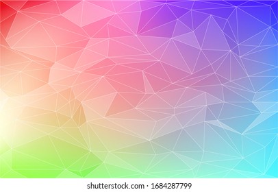 Background material, polygon-like rainbow gradient