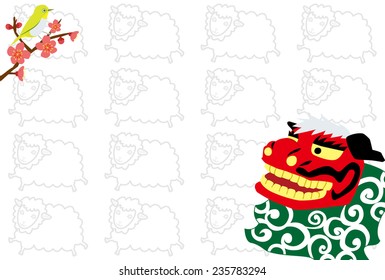 background material (Shishimai and sheep)