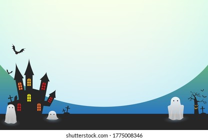 Background material, silhouette of old castle for halloween
Vector illustration