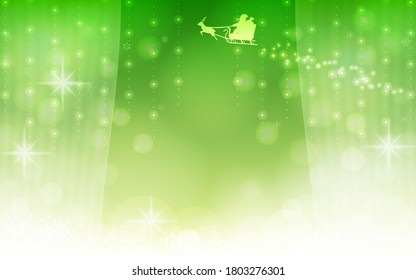 Background material of silhouette of santa claus seen through the window