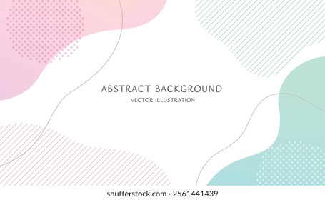 Background material of simple and abstract shapes made with pastel color gradations. 16:9 size vector illustration