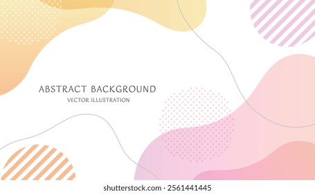 Background material of simple and abstract shapes made with pastel color gradations. 16:9 size vector illustration