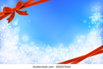 Material de fondo del copo de nieve con cinta de la imagen de Navidad