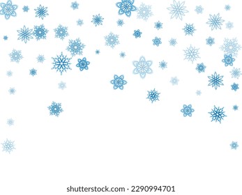 Background material: snowflake shake illustration Falling blue snow with winter sky. Glitter powder sparkling background.