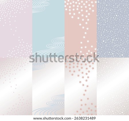 Background material for spring, summer, autumn, and winter. Variation illustration of the four seasons in Japanese style