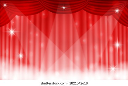 Background material for stage curtains in the spotlight