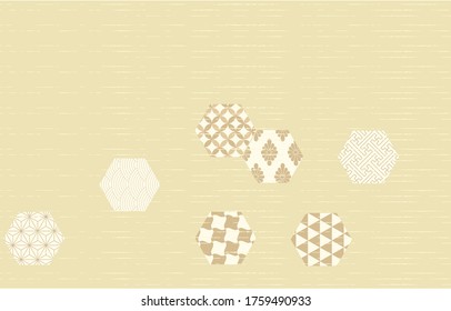 Hintergrundmaterial: Vektorgrafik traditioneller japanischer Muster, die in achteckigen, hellfarbigen Anstrichfarben angeordnet sind
japanisches Muster