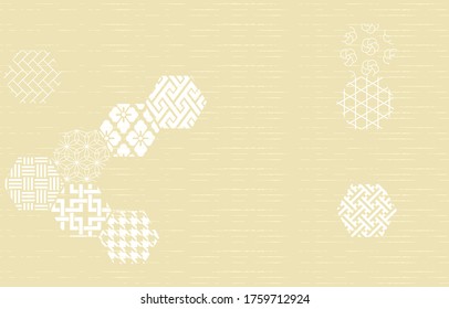 Hintergrundmaterial: Vektorgrafik traditioneller japanischer Muster, die in achteckigen, hellfarbigen Anstrichfarben angeordnet sind
japanisches Muster