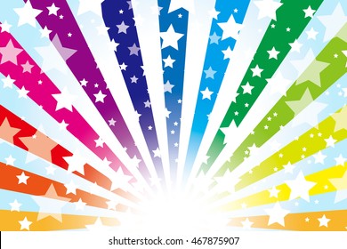 Background material wallpaper, radiation and star burst of rainbow colors of the straight line