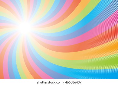 Background material wallpaper, swirl of rainbow colors of the straight line
