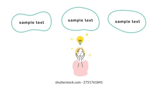 Background material of a woman who is delighted with an idea
