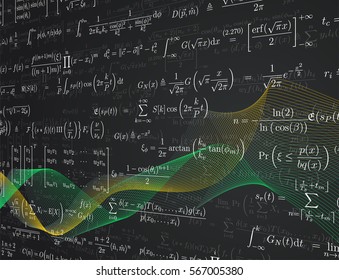 Background with mathematical formulas. Vector illustration.