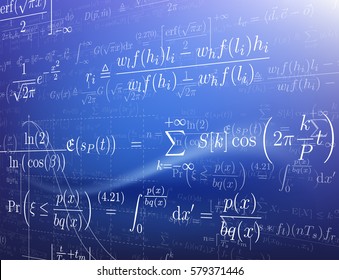 Background with mathematical formulas. Vector illustration.