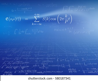 Background with mathematical formulas. Vector illustration.